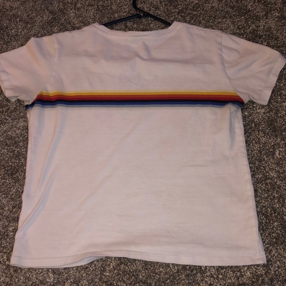 White with Colorful Striped Pacsun Top - Picture 4 of 4